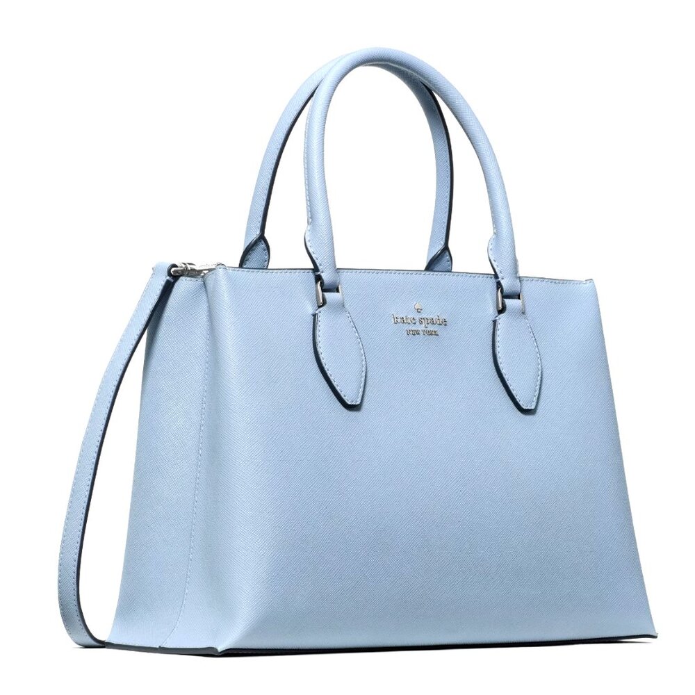 New Kate Spade Rae Medium Satchel Saffiano Muted Blue